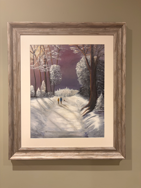 A Winter Walk - Original oil painting.