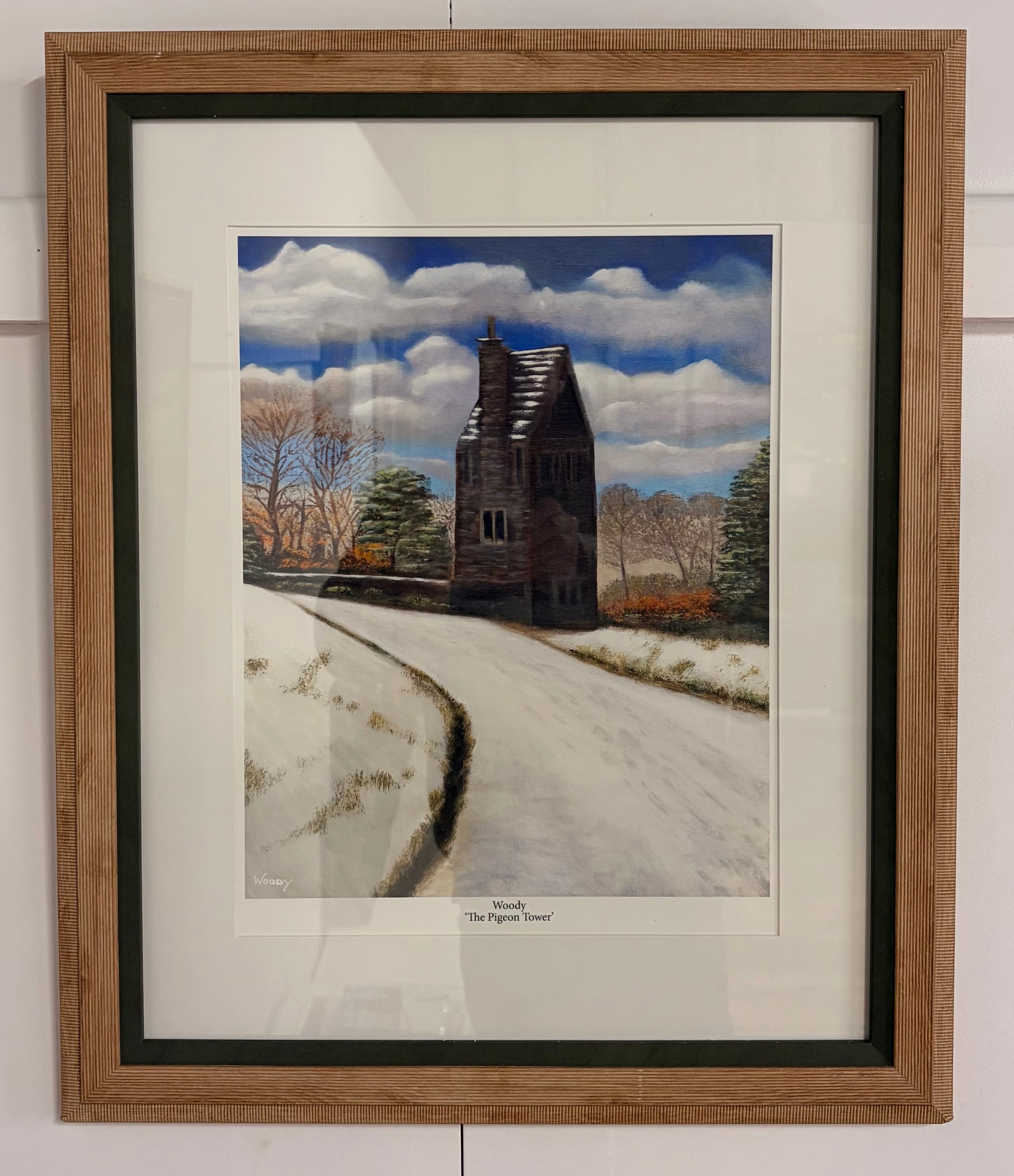 The Pigeon Tower - A Printed copy of the original oil painting by Woody, mounted and Framed.