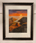 Sunset After A Day In The Mountains - Printed copy of the Original oil painting by Woody. Mounted and Framed