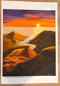Sunset After A Day In The Mountains - Printed Poster Copy of the original oil painting by Woody