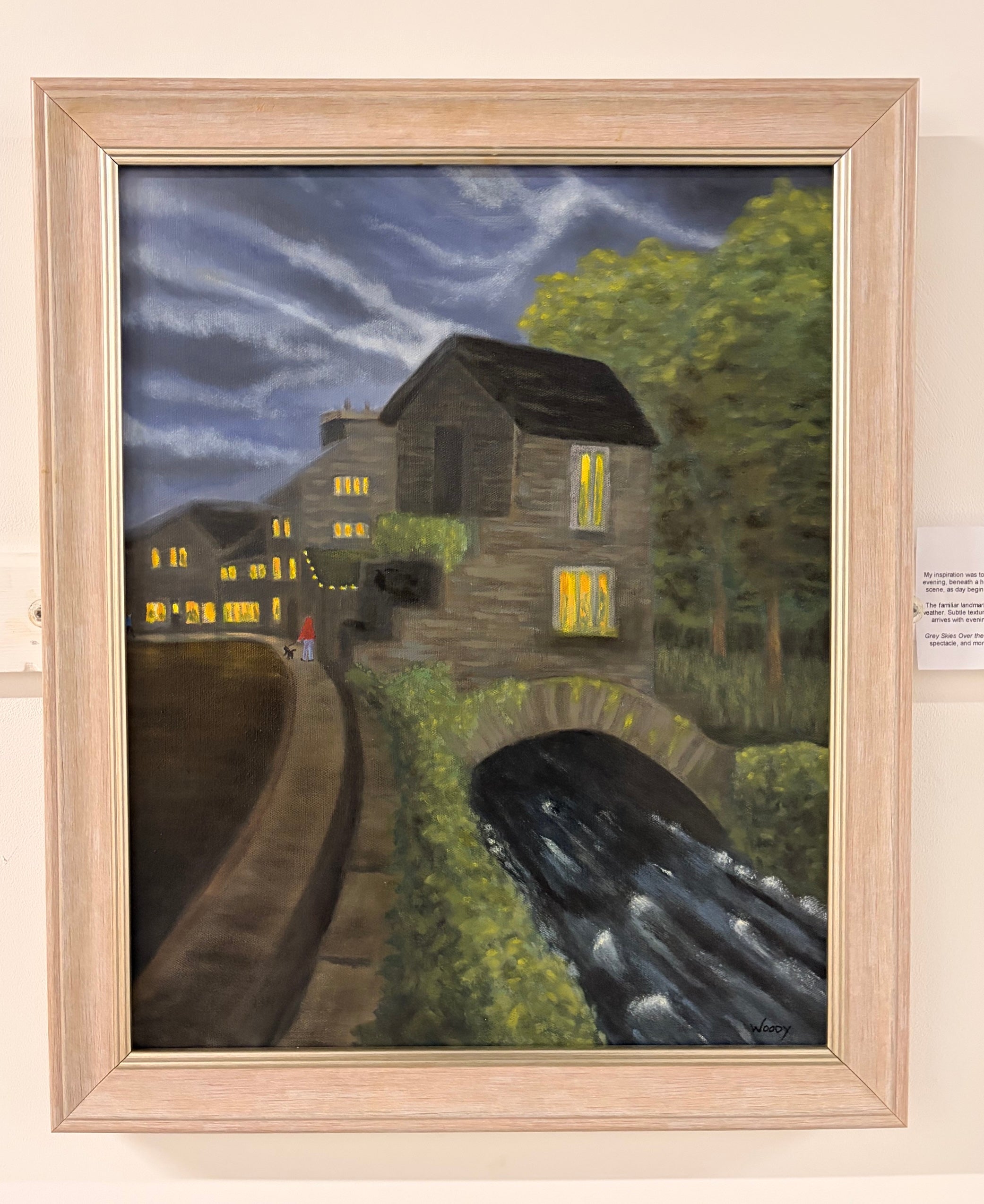 Grey Skies over the Bridge House - Original oil painting
